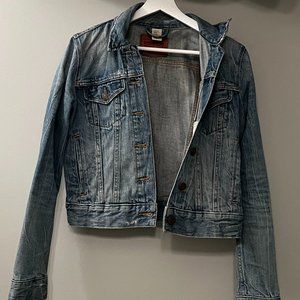 Artizia Levi's Distressed Cropped Jean Jacket Size S